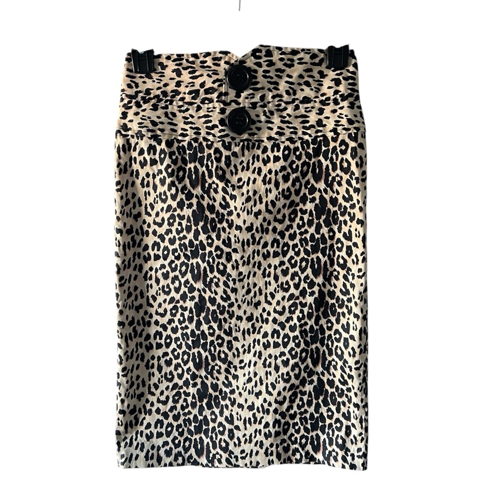 Vintage Y2K Forever 21 leopard print high-waisted pencil skirt in size XS